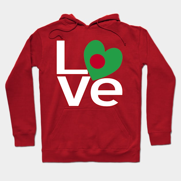 Bangladeshi LOVE White Red Hoodie by AuntieShoe